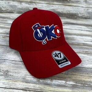 OKC Comets 47 MVP Strapback Hat Mens Red Dodgers 89ers Structured MiLB Baseball